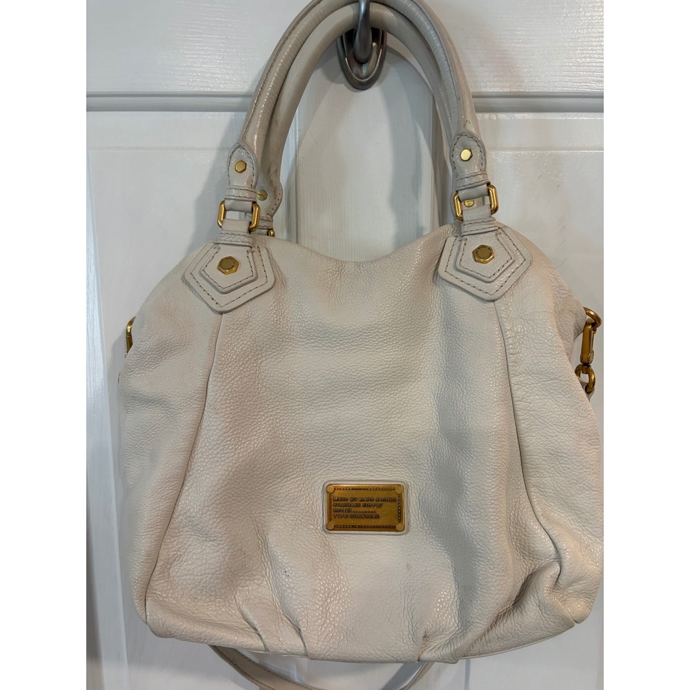 Marc by Marc Jacobs Cream Classic Q Fran Leather Hobo Crossbody Bag